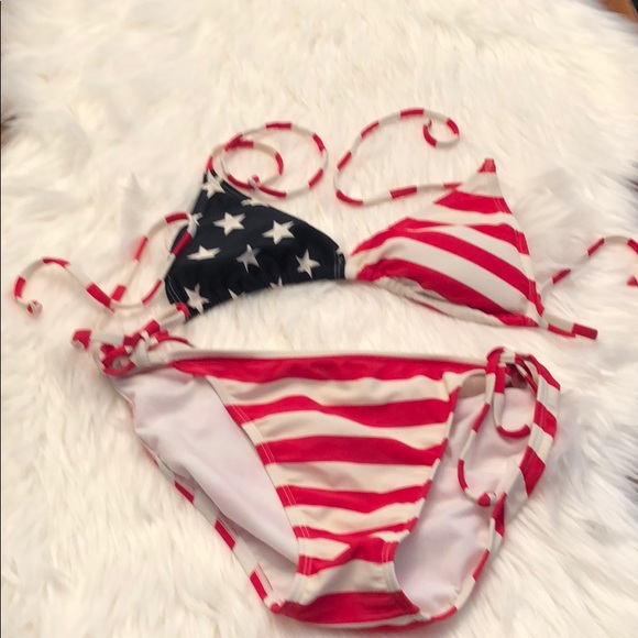 old navy red white and blue swimsuit